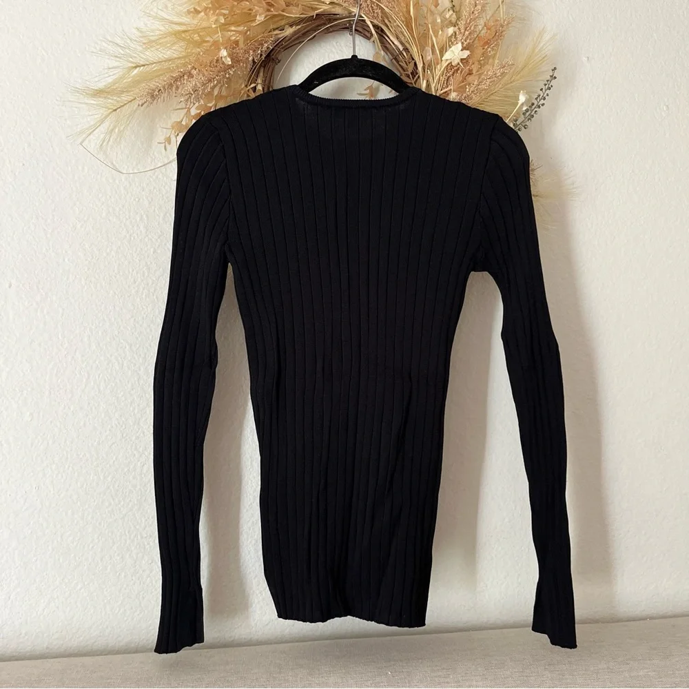 Like-new Equipment Saviny Ribbed Sweater Black Eclipse & Navy